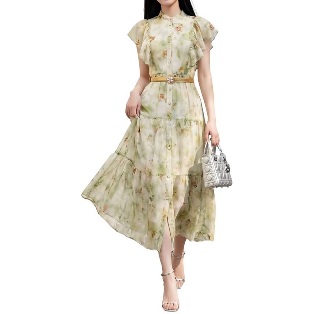 Brc By Burryco Womens  Short Sleeve Midi Dress, Green